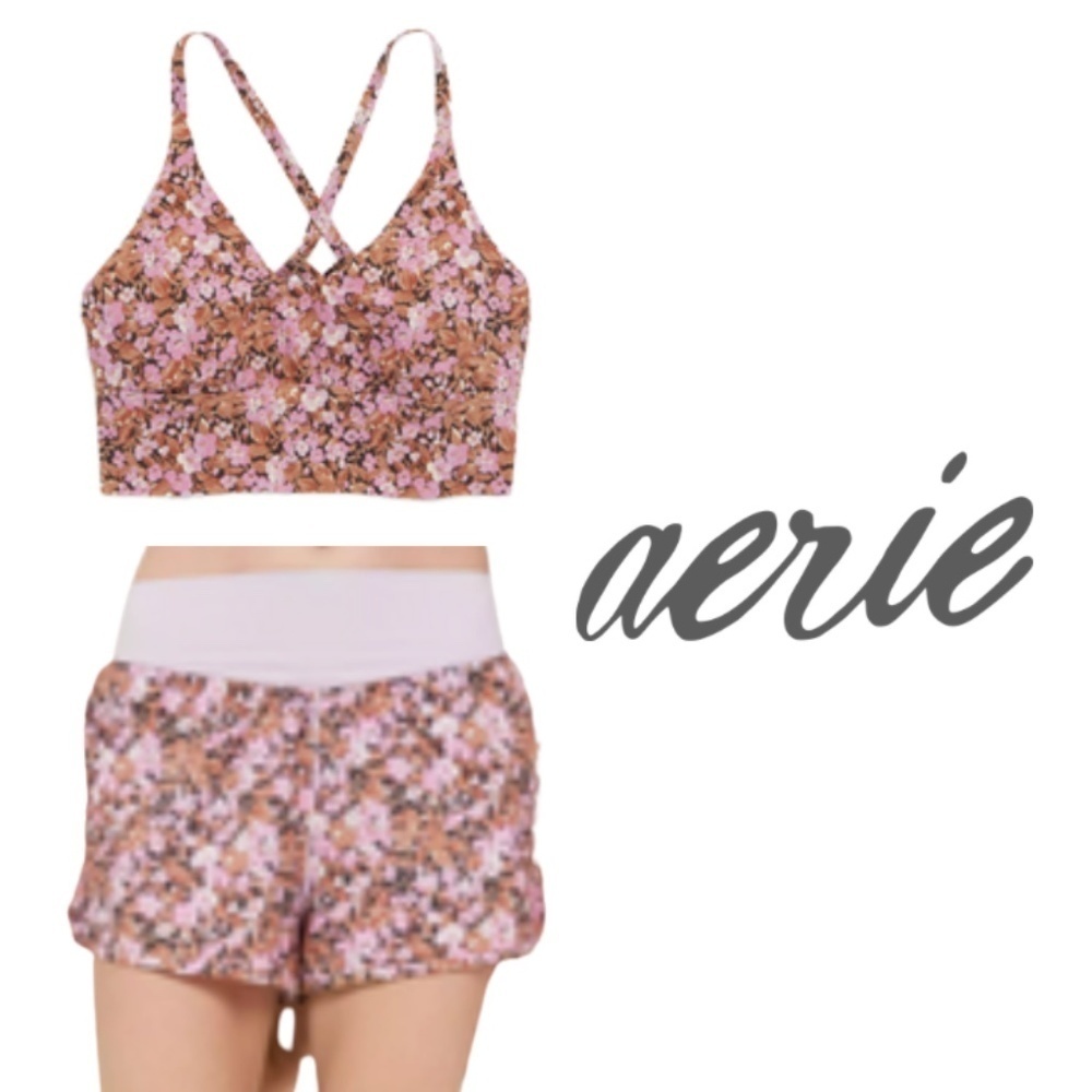 Aerie Offline By Aerie Real Me Hold Up! Sports Bra + Nylon Running Short - Xs/M